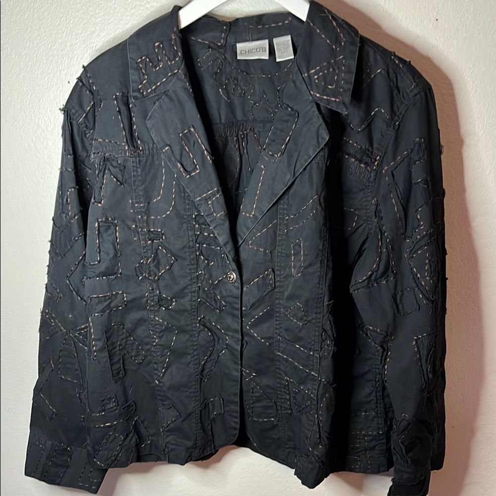 Chico’s Blazer Raw Hem Boho Size 3 or XL